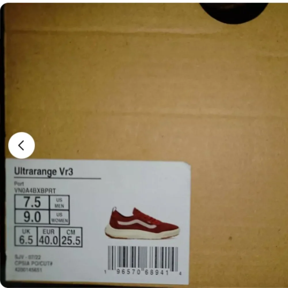 Vans Men's 7.5/Women's 9 UltraRange Vr3 Port Red White Mesh VN0A4BXBPRT - Picture 12 of 12